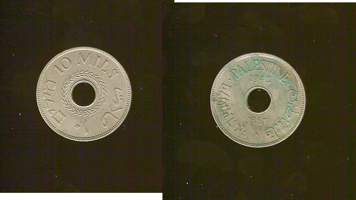 Palestine 10 mils(nickel) 1942 gEF